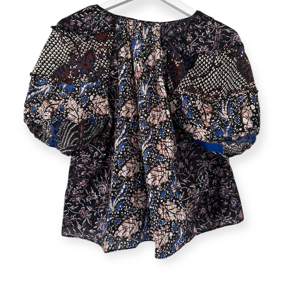 Ulla Johnson • Arusi Printed Cotton and Silk-Blend Blouse Batik Top - Picture 6 of 11